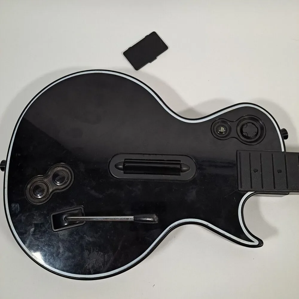 PS3 Guitar Hero Gibson Les Paul Playstation 3 Wireless Guitar Black NO DONGLE